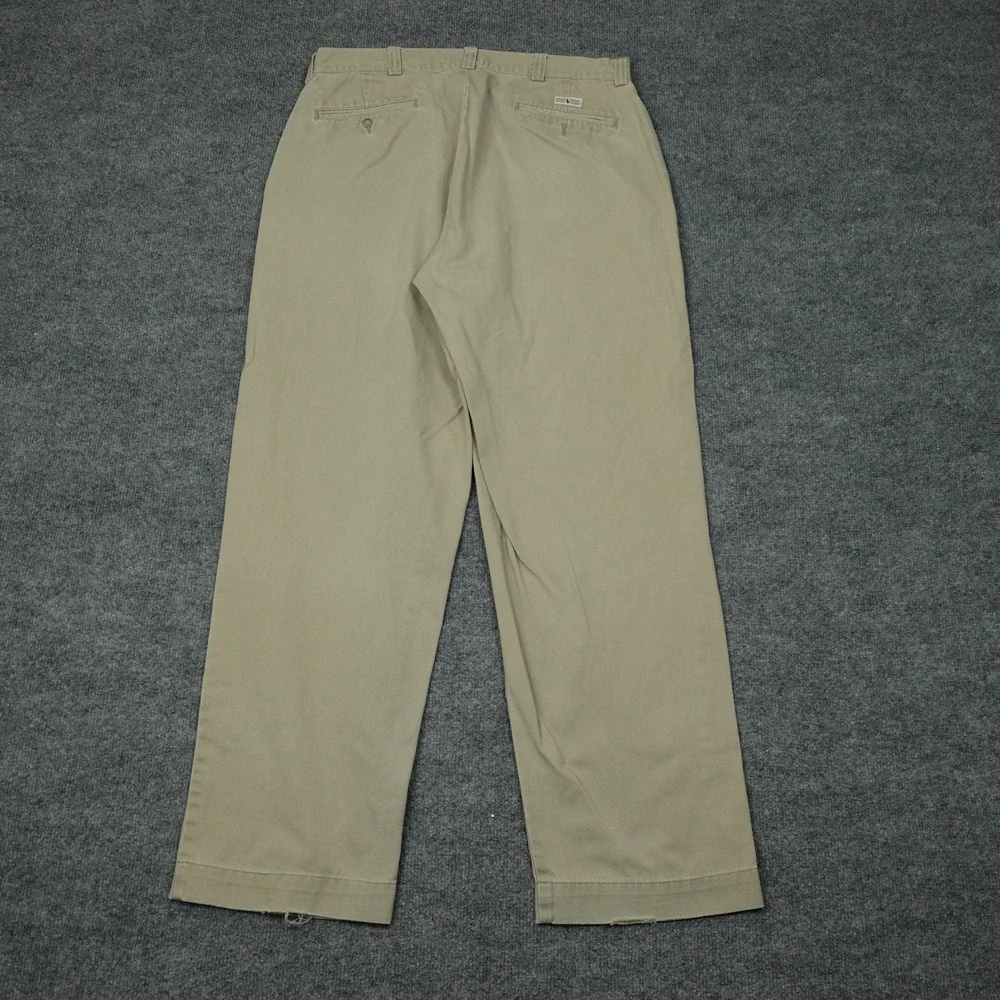 Polo Ralph Lauren Chino Pants Mens 35x32 Tan Straight Leg Cotton Button Fly